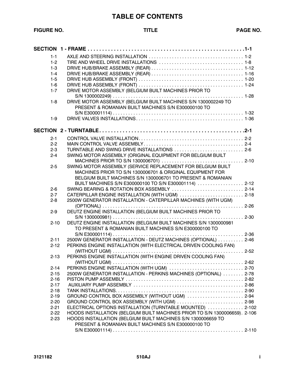 JLG 510AJ Parts Manual User Manual | Page 5 / 336