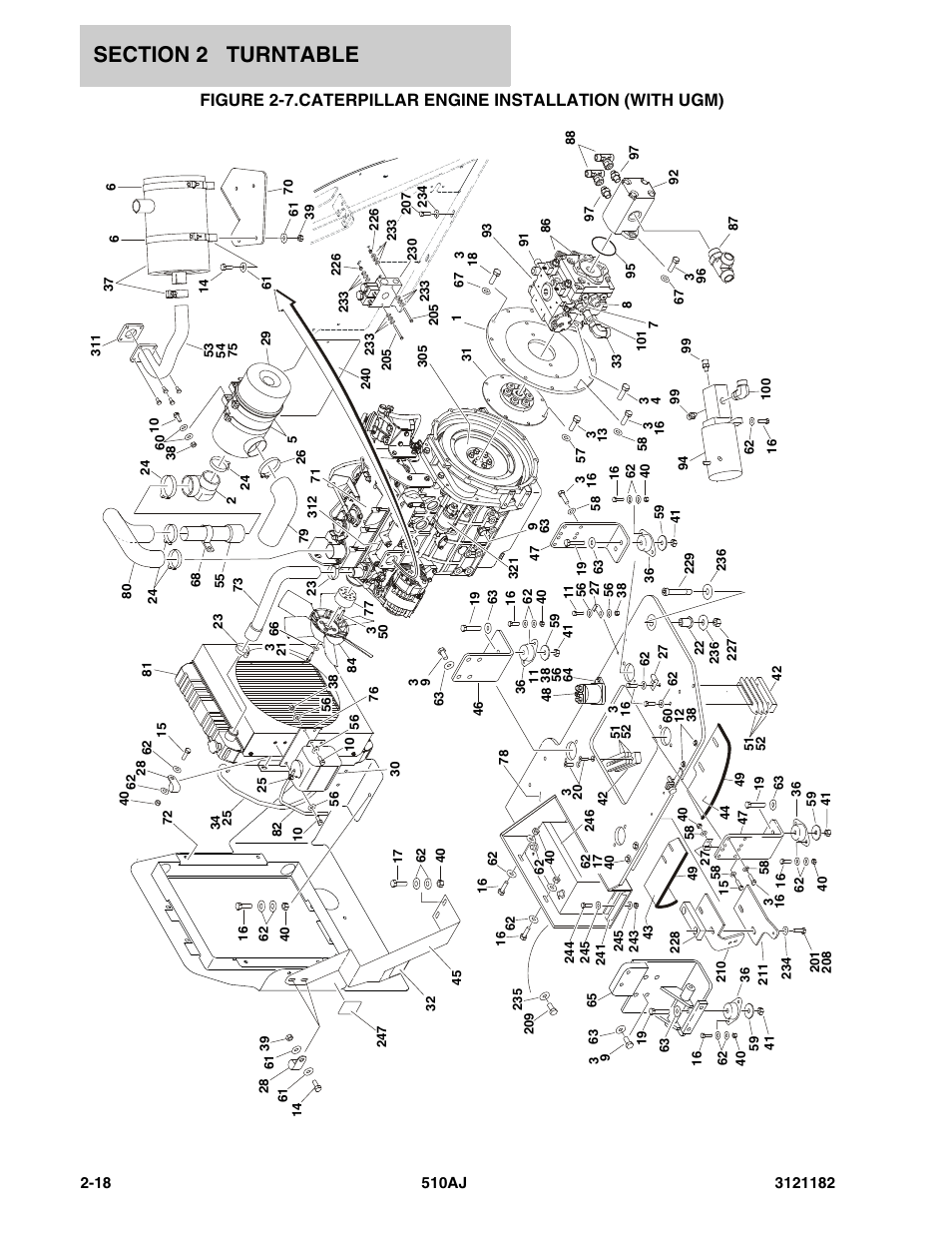 Caterpillar engine installation (with ugm) -18 | JLG 510AJ Parts Manual User Manual | Page 64 / 336