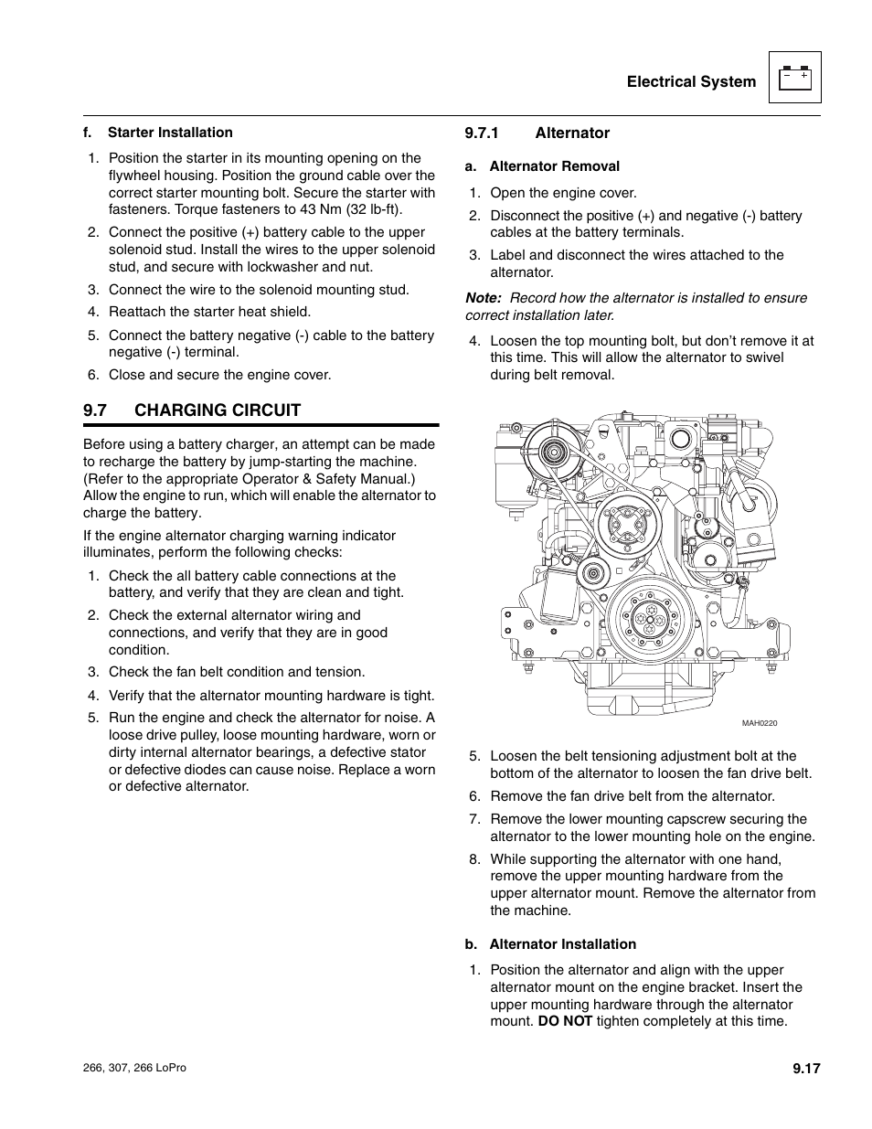 7 charging circuit, Charging circuit, Alternator | JLG 266 LoPro Service Manual User Manual | Page 109 / 126