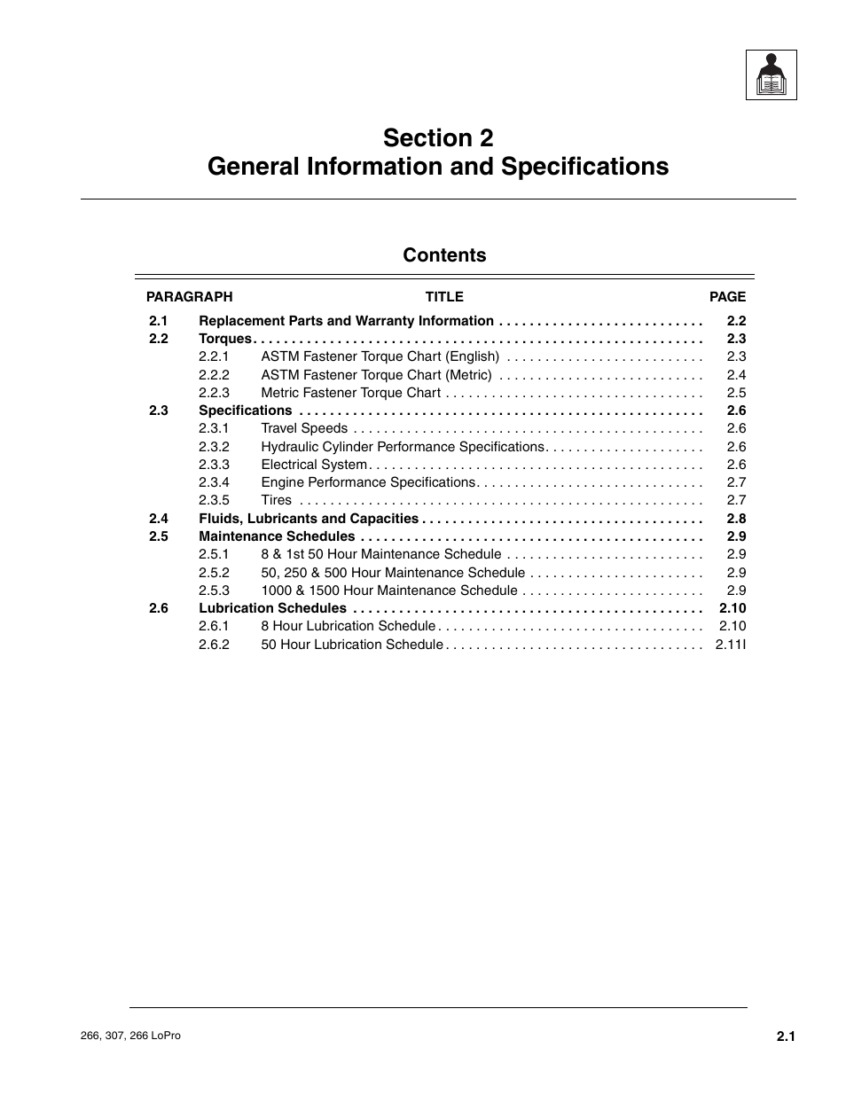 JLG 266 LoPro Service Manual User Manual | Page 11 / 126