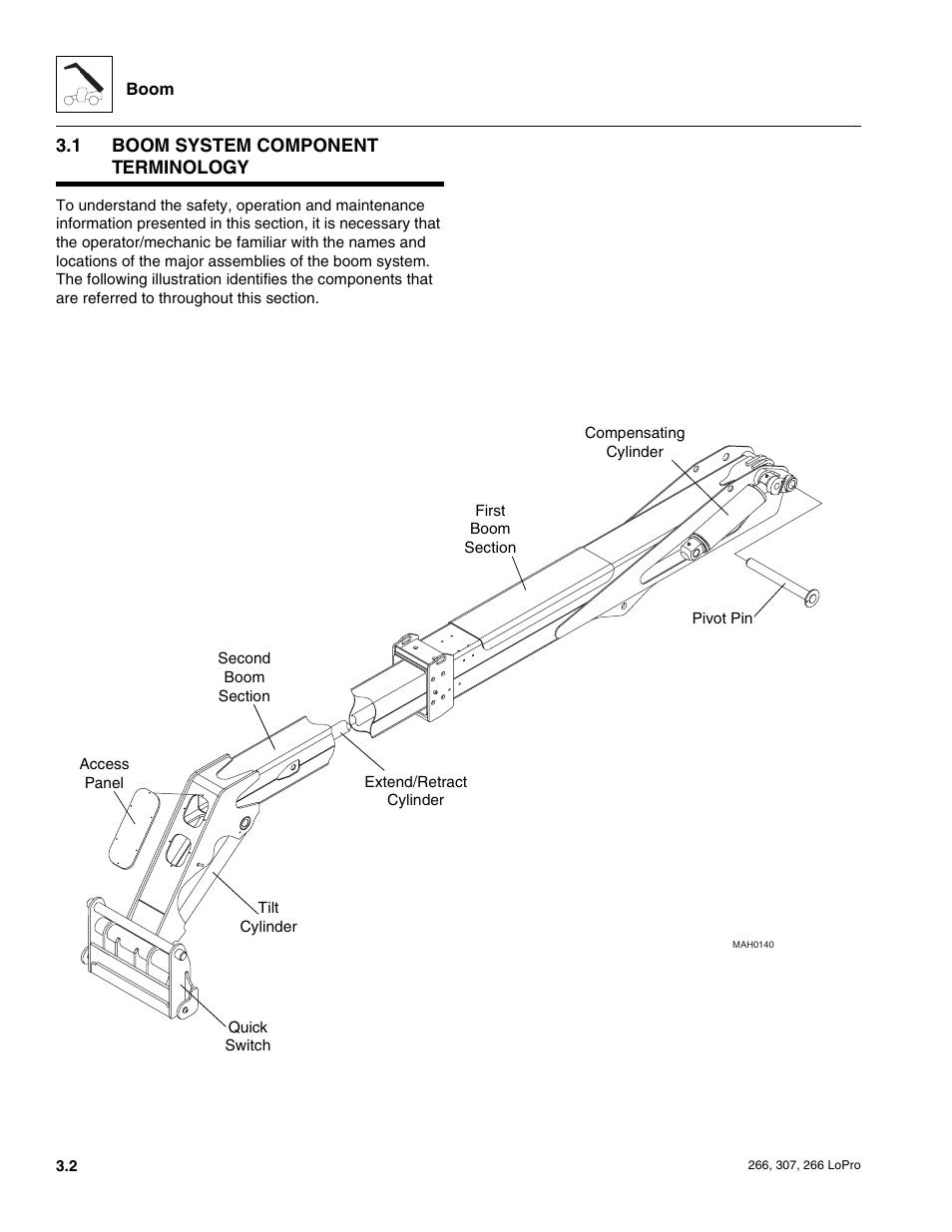 1 boom system component terminology, Boom system component terminology | JLG 266 LoPro Service Manual User Manual | Page 24 / 126