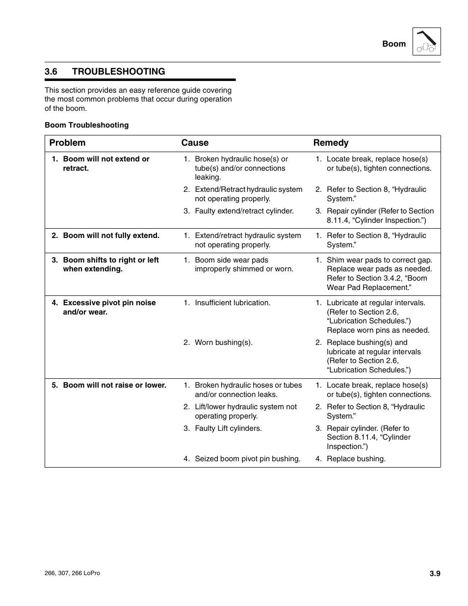 6 troubleshooting, Troubleshooting | JLG 266 LoPro Service Manual User Manual | Page 31 / 126