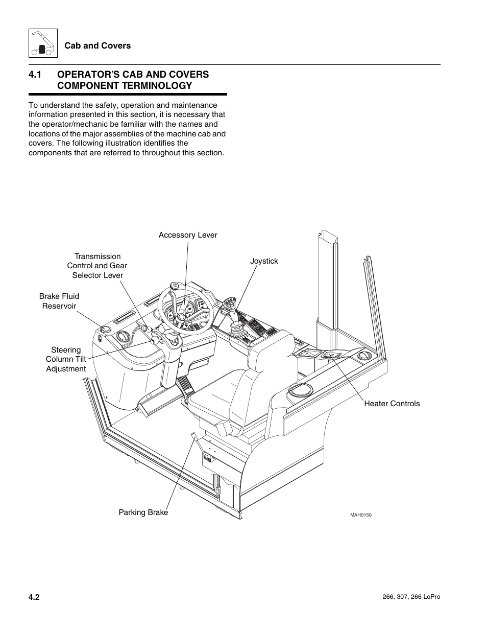 1 operator’s cab and covers component terminology, Operator’s cab and covers component terminology | JLG 266 LoPro Service Manual User Manual | Page 34 / 126