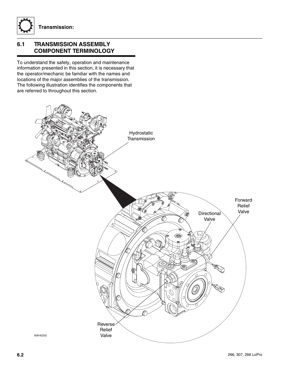 1 transmission assembly component terminology, Transmission assembly component terminology | JLG 266 LoPro Service Manual User Manual | Page 56 / 126