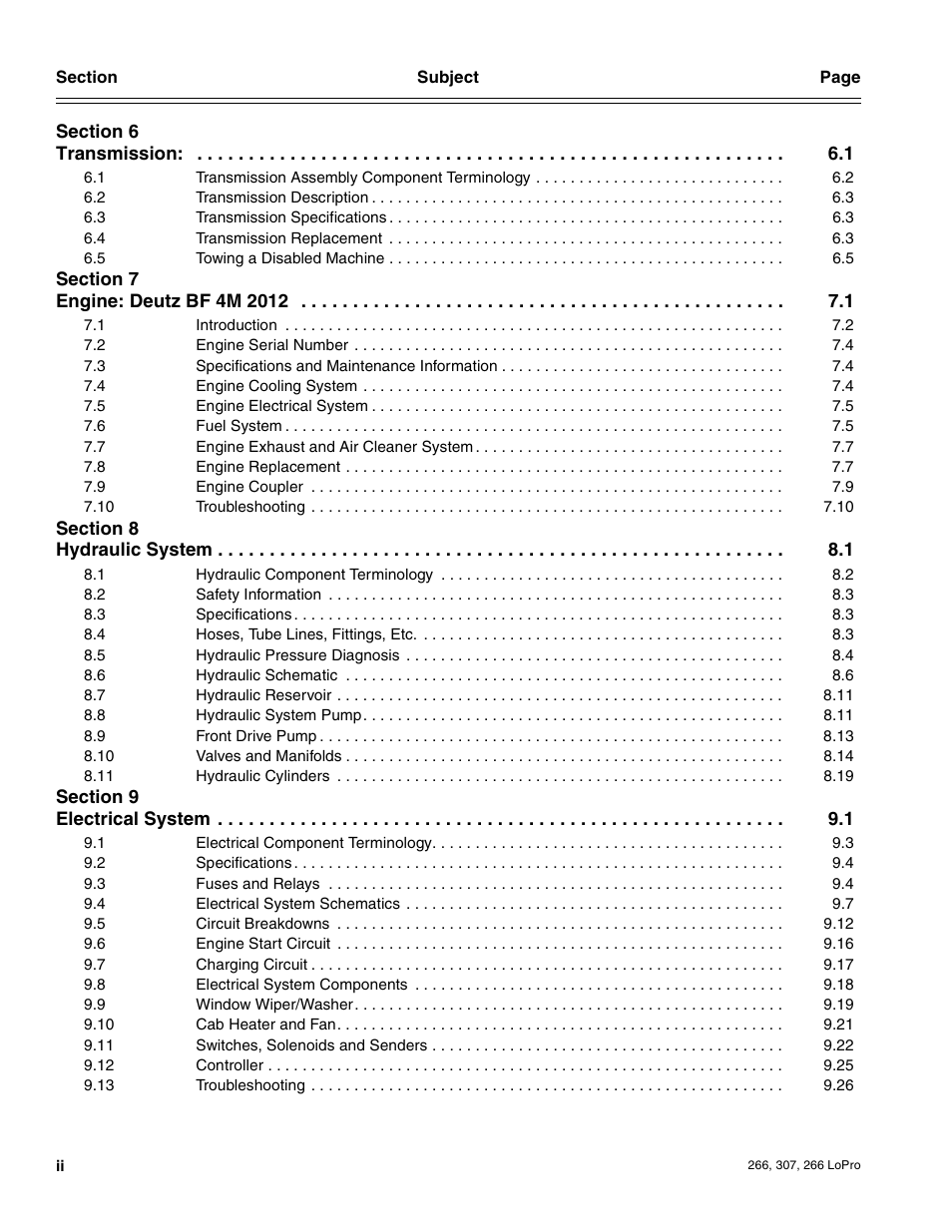 JLG 266 LoPro Service Manual User Manual | Page 6 / 126