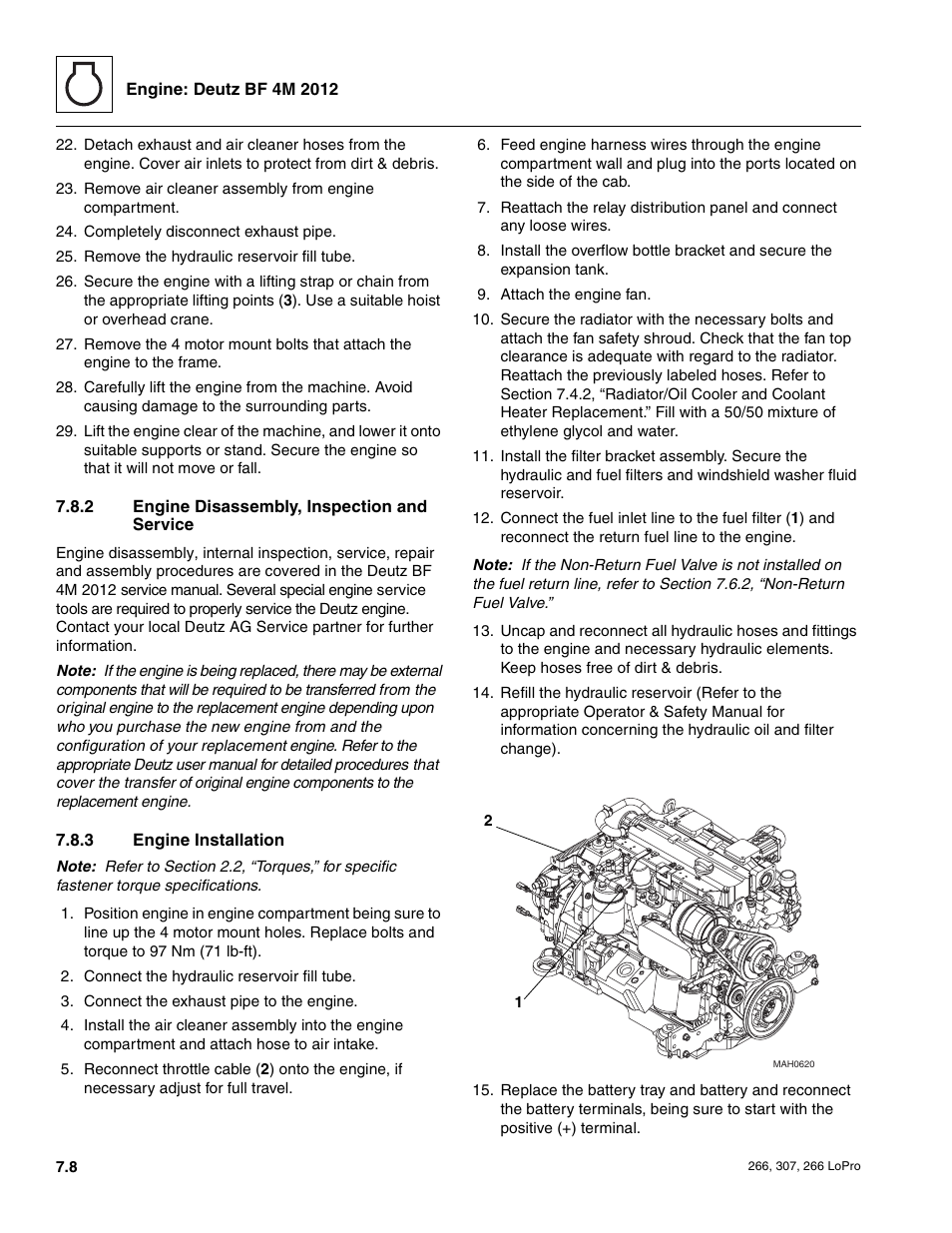 Engine disassembly, inspection and service, Engine installation | JLG 266 LoPro Service Manual User Manual | Page 68 / 126