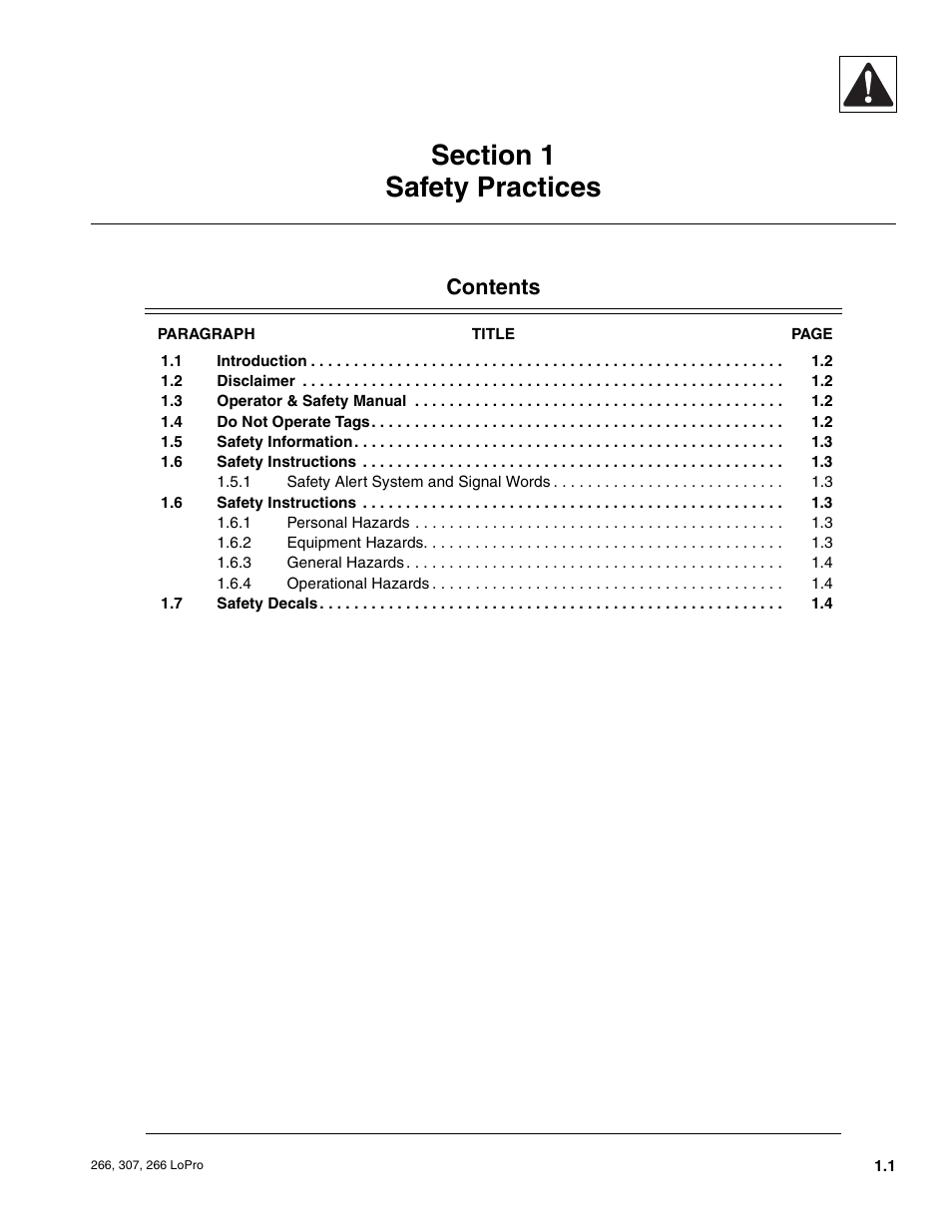 JLG 266 LoPro Service Manual User Manual | Page 7 / 126