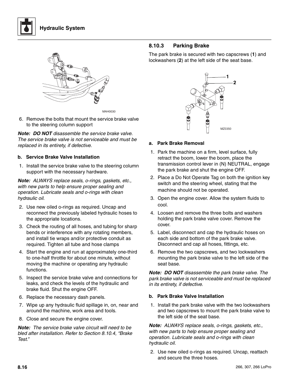 Parking brake | JLG 266 LoPro Service Manual User Manual | Page 86 / 126