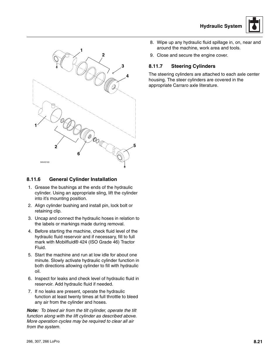 General cylinder installation, Steering cylinders | JLG 266 LoPro Service Manual User Manual | Page 91 / 126