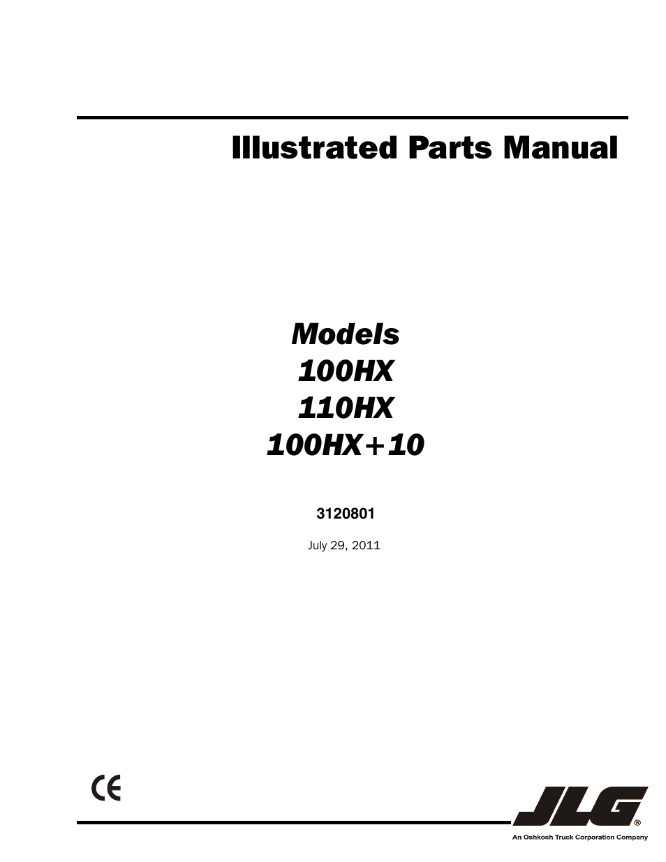 JLG 110HX Parts Manual User Manual | 290 pages