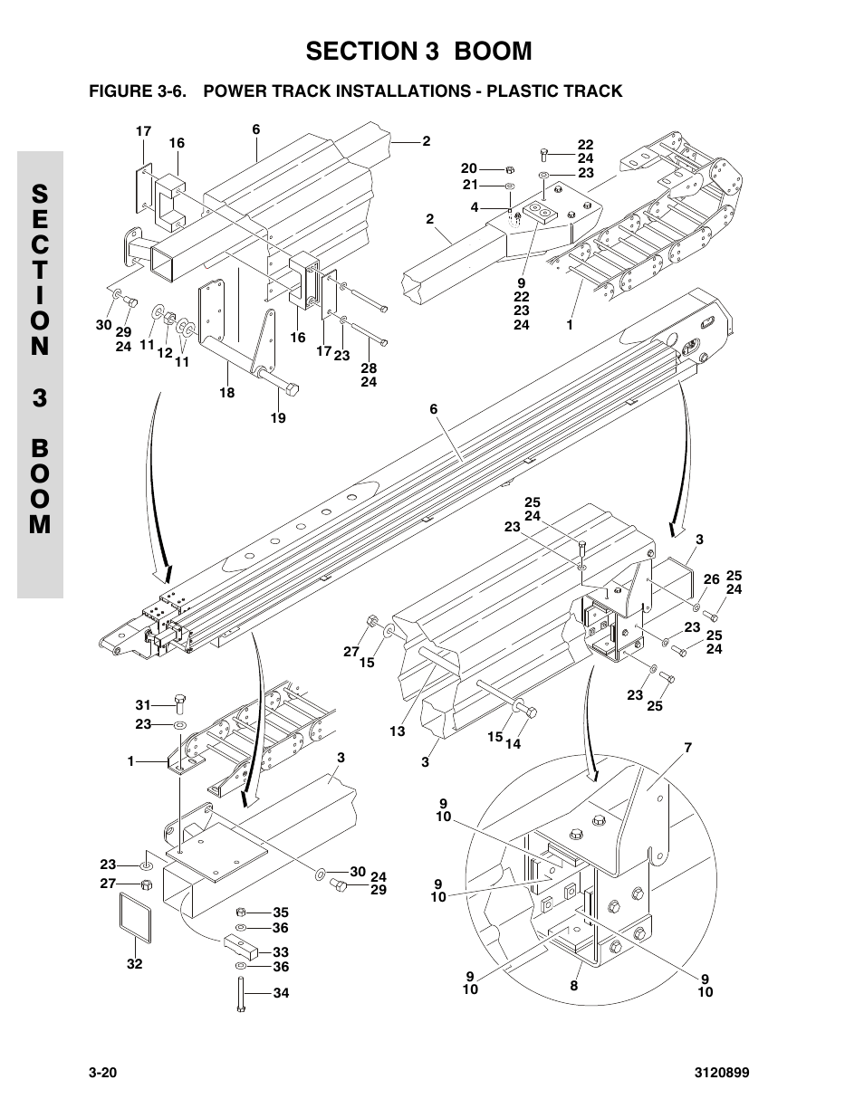 Power track installations - plastic track -20 | JLG 600SC_660SJC Parts Manual User Manual | Page 108 / 228