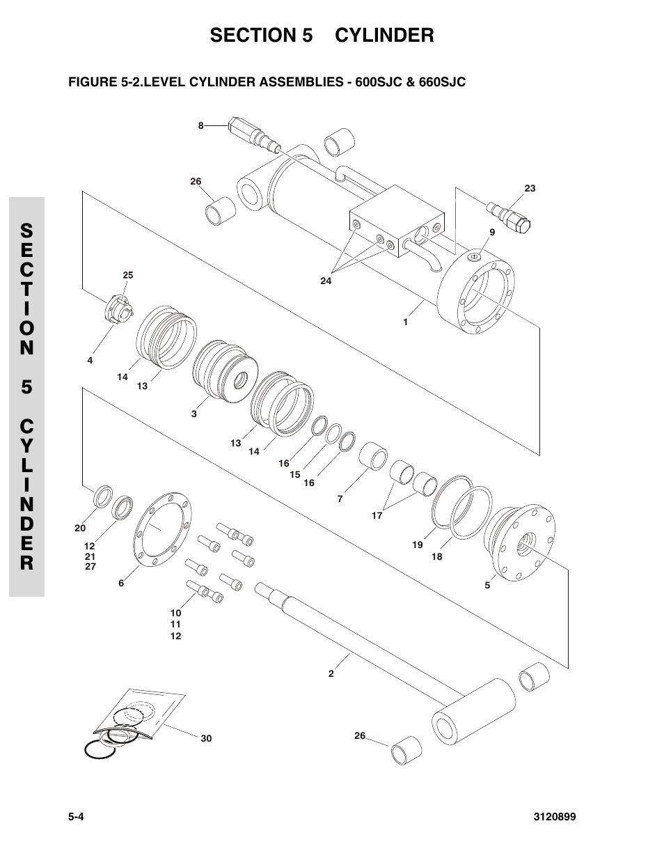 Level cylinder assemblies - 600sjc & 660sjc -4 | JLG 600SC_660SJC Parts Manual User Manual | Page 142 / 228