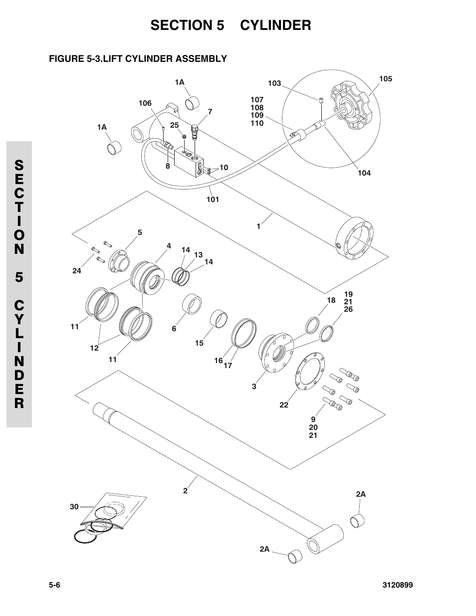 Figure 5-3. lift cylinder assembly, Lift cylinder assembly -6 | JLG 600SC_660SJC Parts Manual User Manual | Page 144 / 228