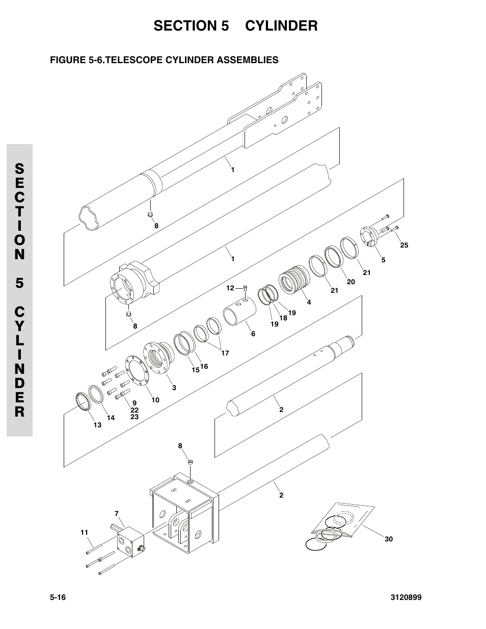 Figure 5-6. telescope cylinder assemblies, Telescope cylinder assemblies -16 | JLG 600SC_660SJC Parts Manual User Manual | Page 154 / 228