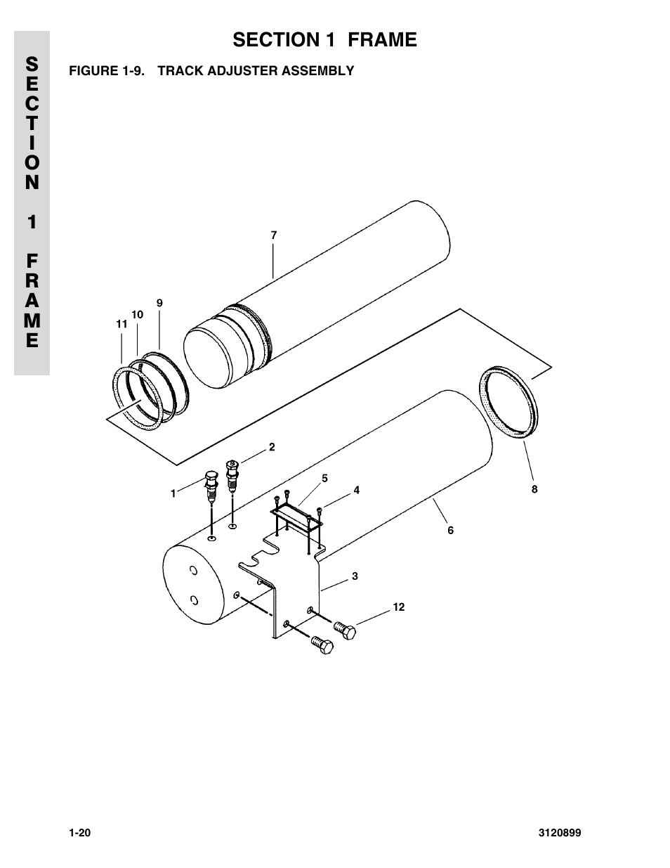 Figure 1-9. track adjuster assembly, Track adjuster assembly -20 | JLG 600SC_660SJC Parts Manual User Manual | Page 26 / 228