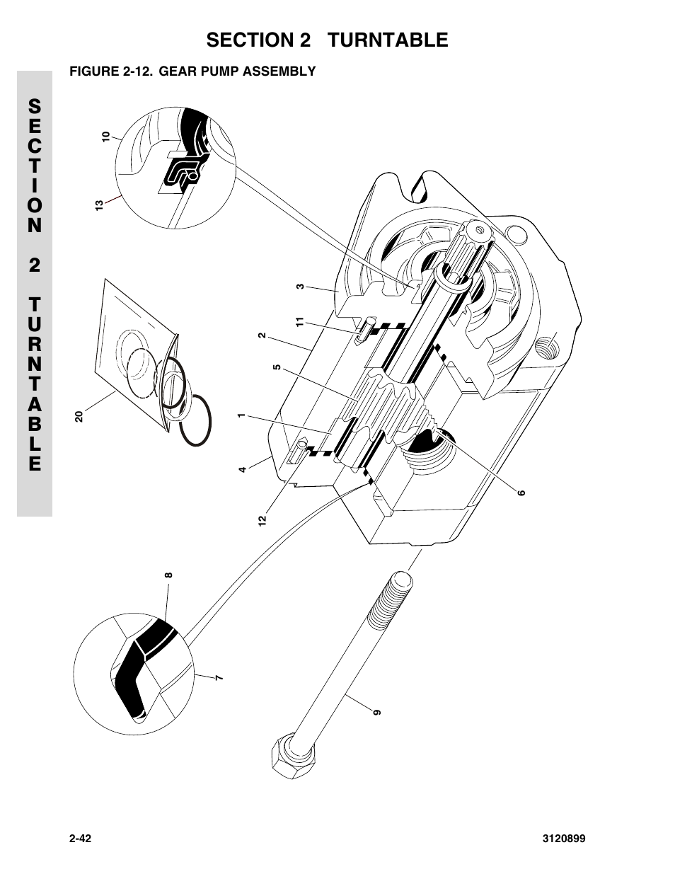 Figure 2-12. gear pump assembly, Gear pump assembly -42 | JLG 600SC_660SJC Parts Manual User Manual | Page 70 / 228