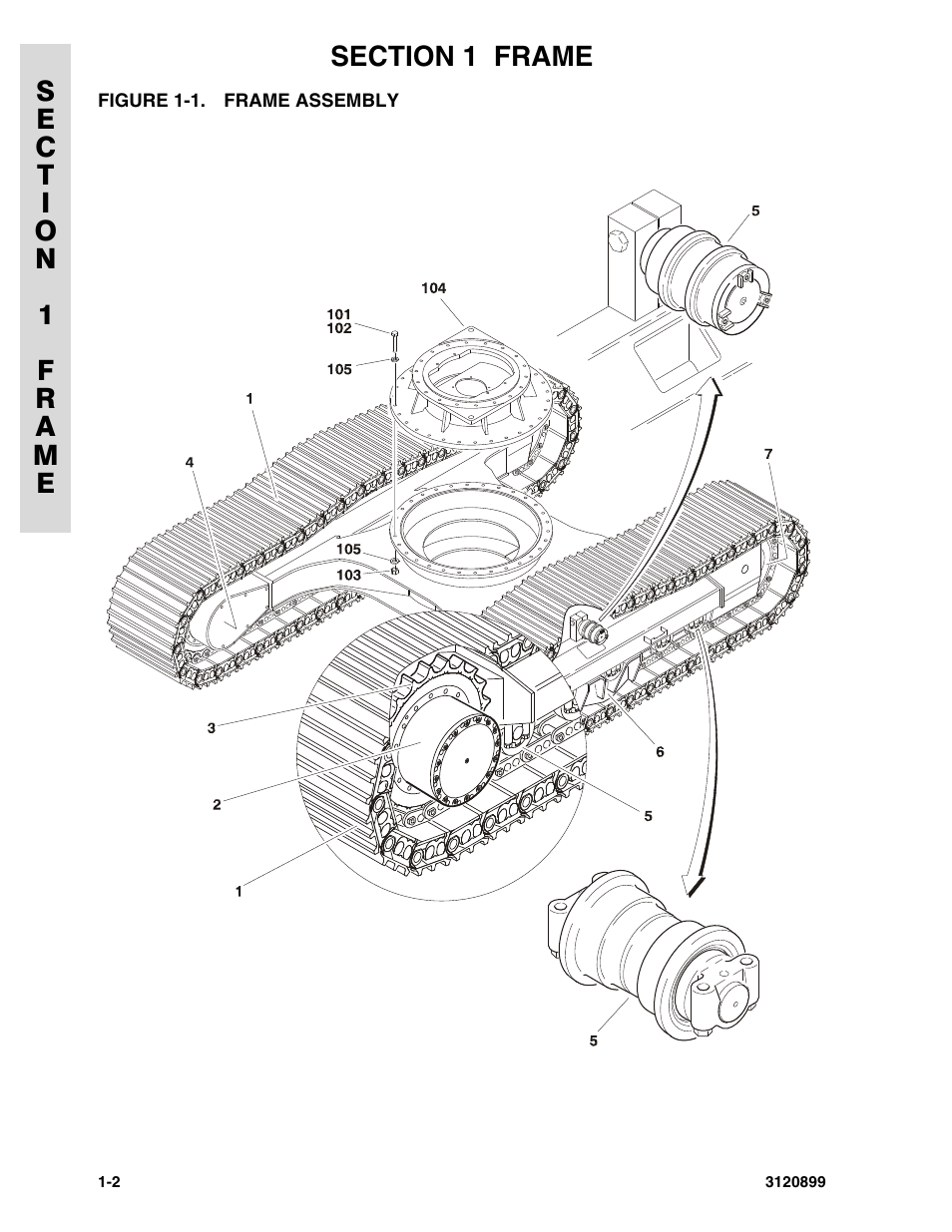 Figure 1-1. frame assembly, Frame assembly -2 | JLG 600SC_660SJC Parts Manual User Manual | Page 8 / 228