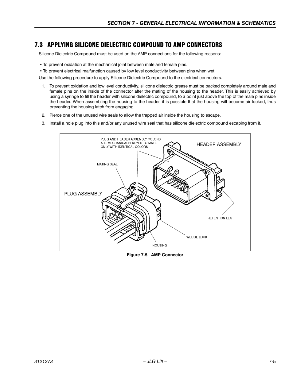Amp connector -5 | JLG 3248RS/10RS Service Manual User Manual | Page 131 / 150