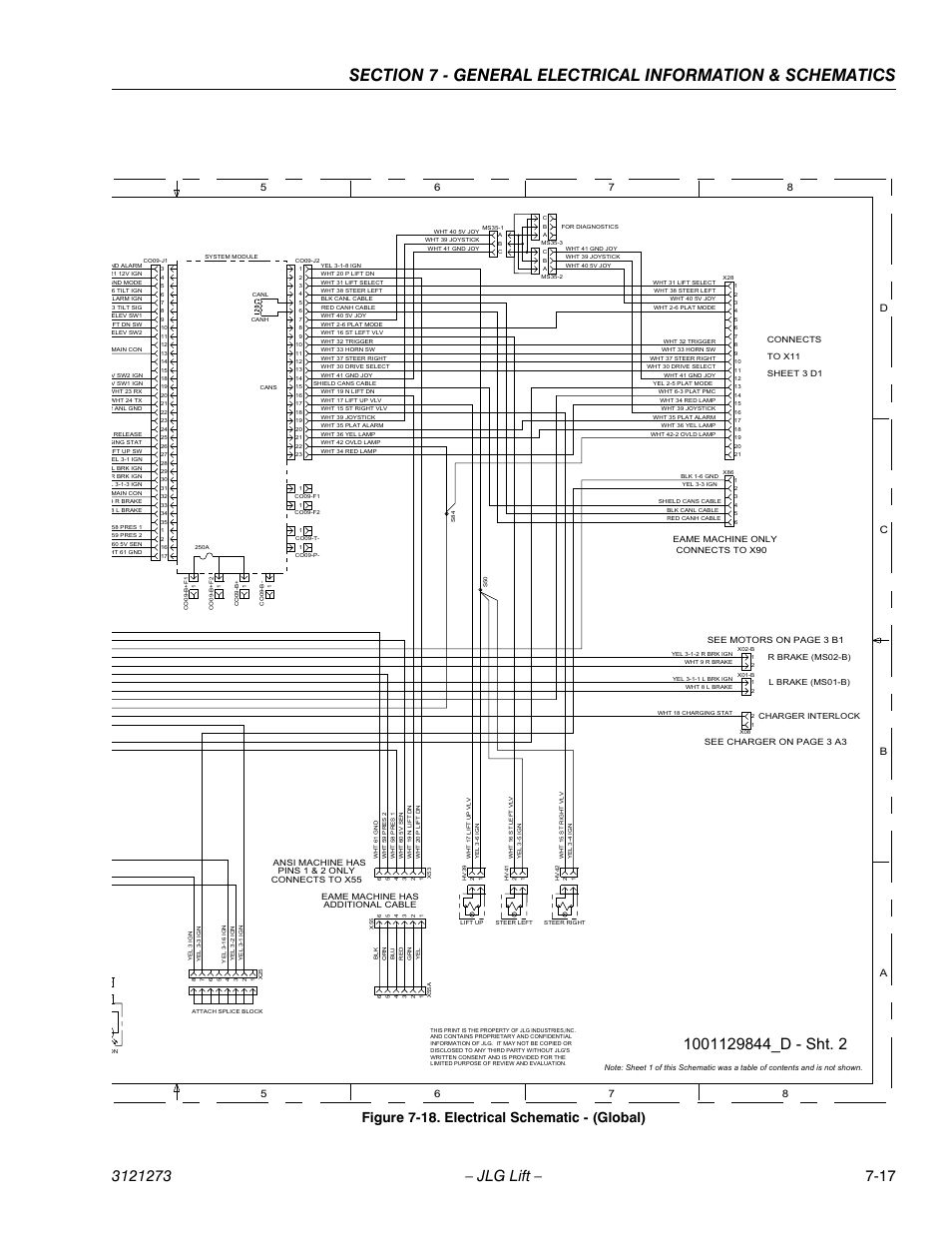 Electrical schematic - 1870164g - sheet 2 of 2, Figure 7-18. electrical schematic - (global) | JLG 3248RS/10RS Service Manual User Manual | Page 143 / 150
