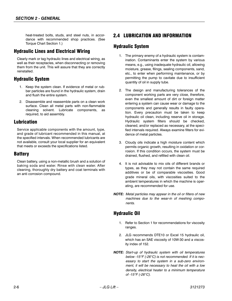 Hydraulic lines and electrical wiring, Hydraulic system, Lubrication | Battery, 4 lubrication and information, Hydraulic oil, Lubrication and information -4, Hydraulic system -4 hydraulic oil -4, 4 lubrication and information hydraulic system | JLG 3248RS/10RS Service Manual User Manual | Page 30 / 150