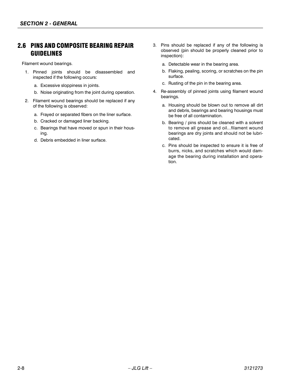 6 pins and composite bearing repair guidelines, Pins and composite bearing repair guidelines -5 | JLG 3248RS/10RS Service Manual User Manual | Page 32 / 150
