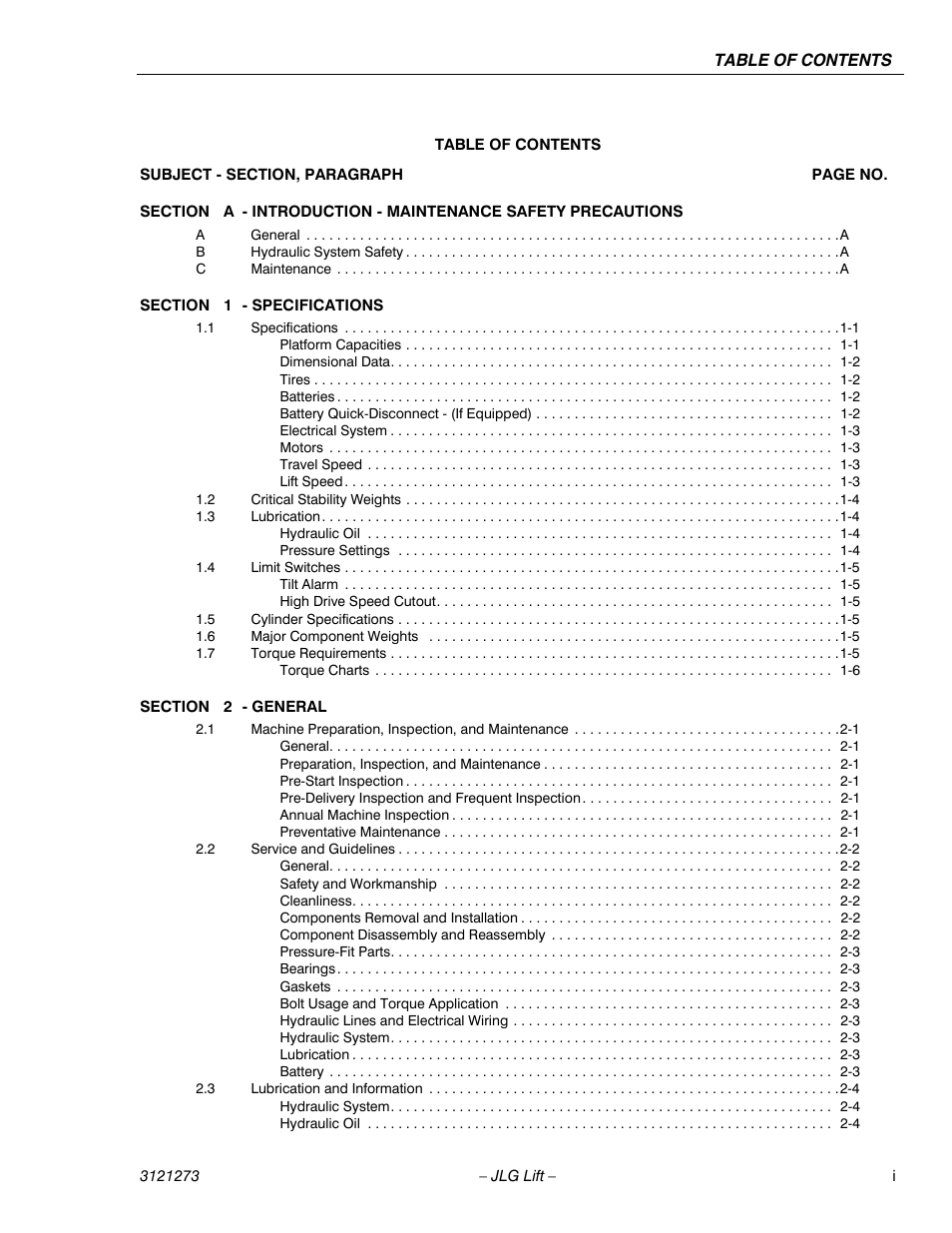 JLG 3248RS/10RS Service Manual User Manual | Page 5 / 150