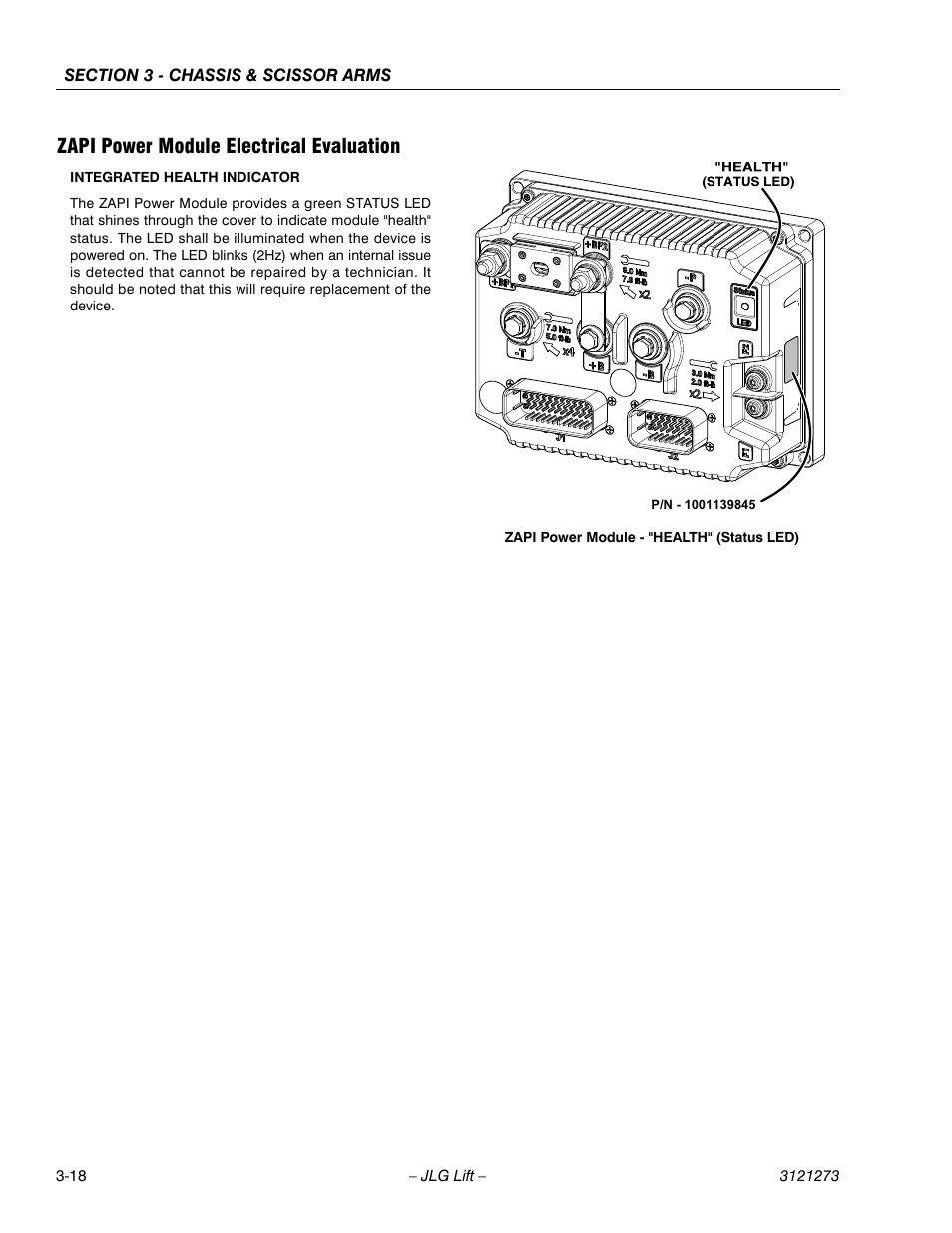 Zapi power module electrical evaluation, Zapi power module electrical evaluation -18 | JLG 3248RS/10RS Service Manual User Manual | Page 50 / 150