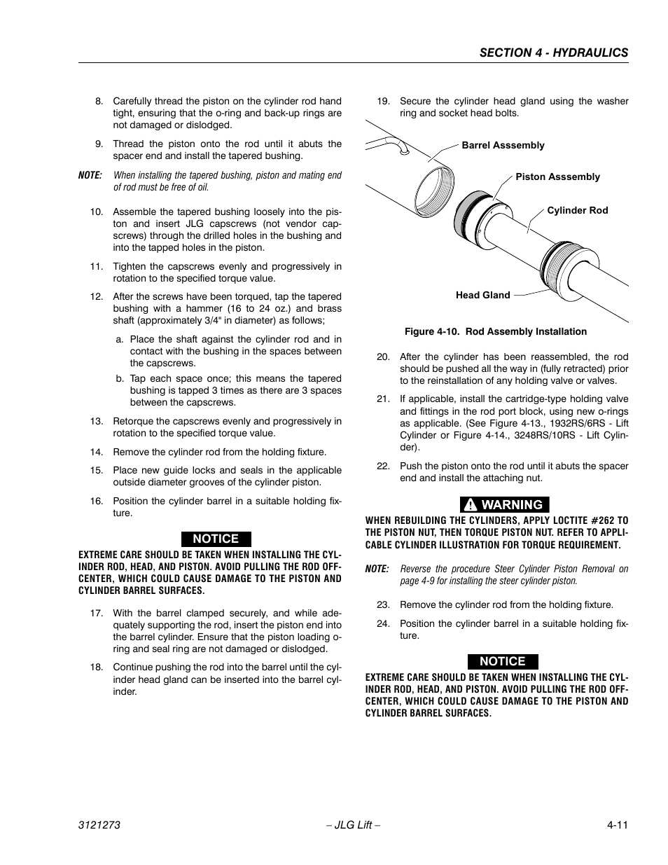 Rod assembly installation -11 | JLG 3248RS/10RS Service Manual User Manual | Page 91 / 150