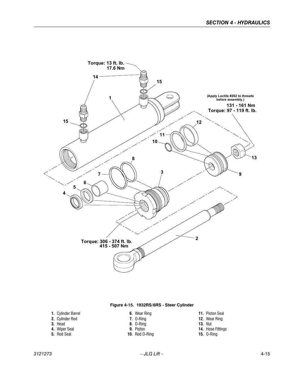 1932rs/6rs - steer cylinder -15 | JLG 3248RS/10RS Service Manual User Manual | Page 95 / 150