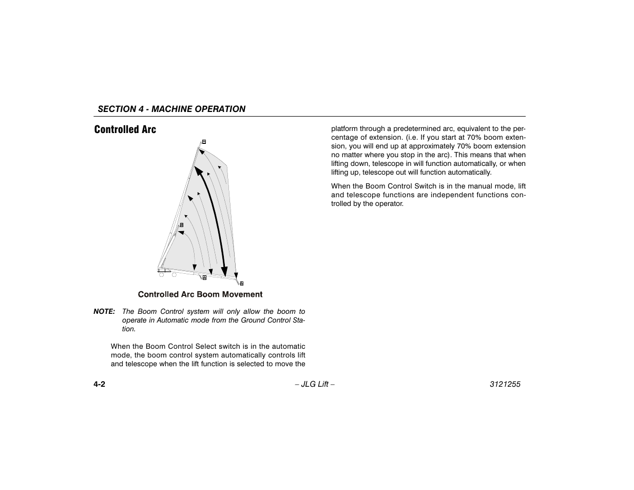 Controlled arc, Controlled arc -2 | JLG 1100SJP Operator Manual User Manual | Page 56 / 130