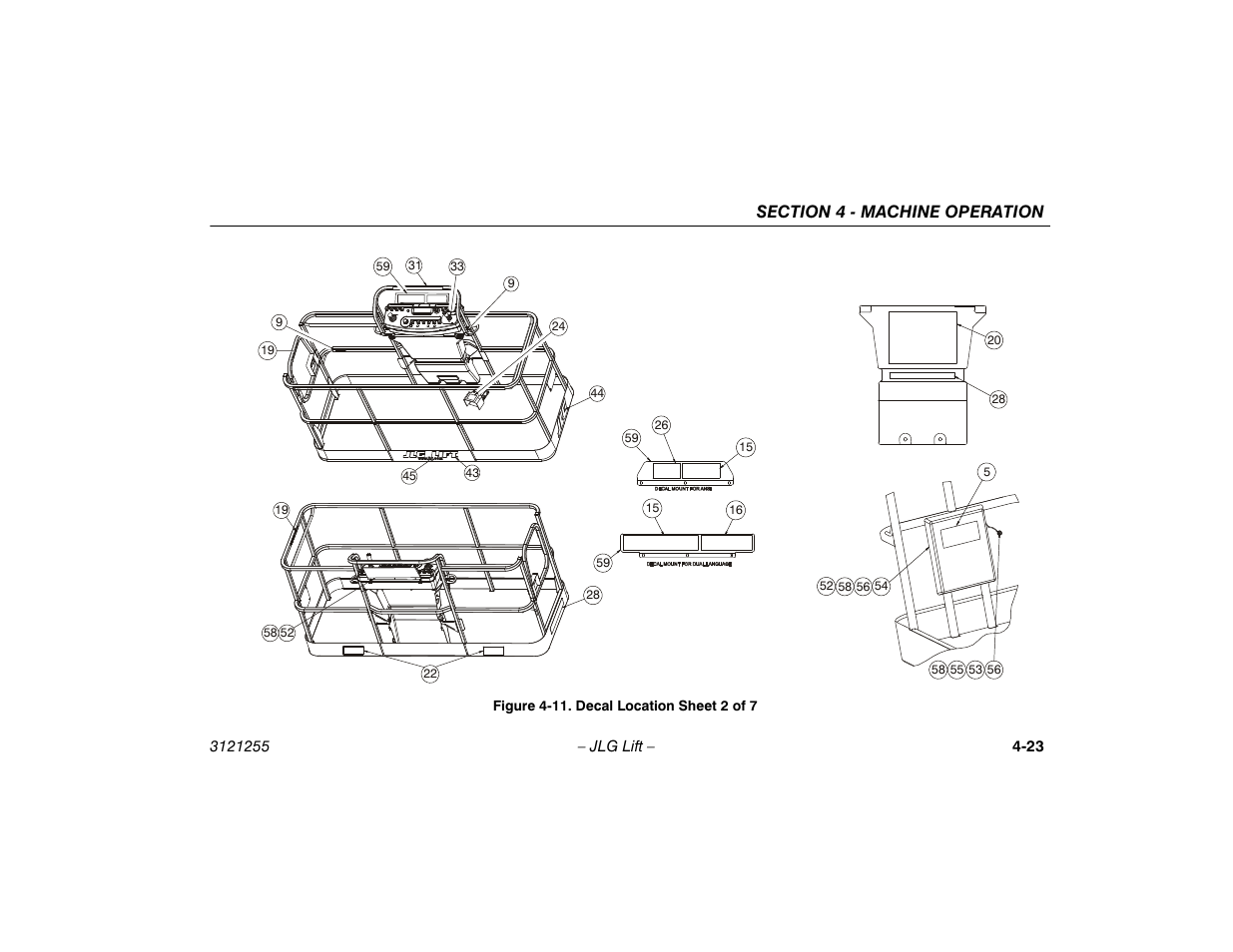 11. decal location sheet 2 of 7 -23 | JLG 1100SJP Operator Manual User Manual | Page 77 / 130