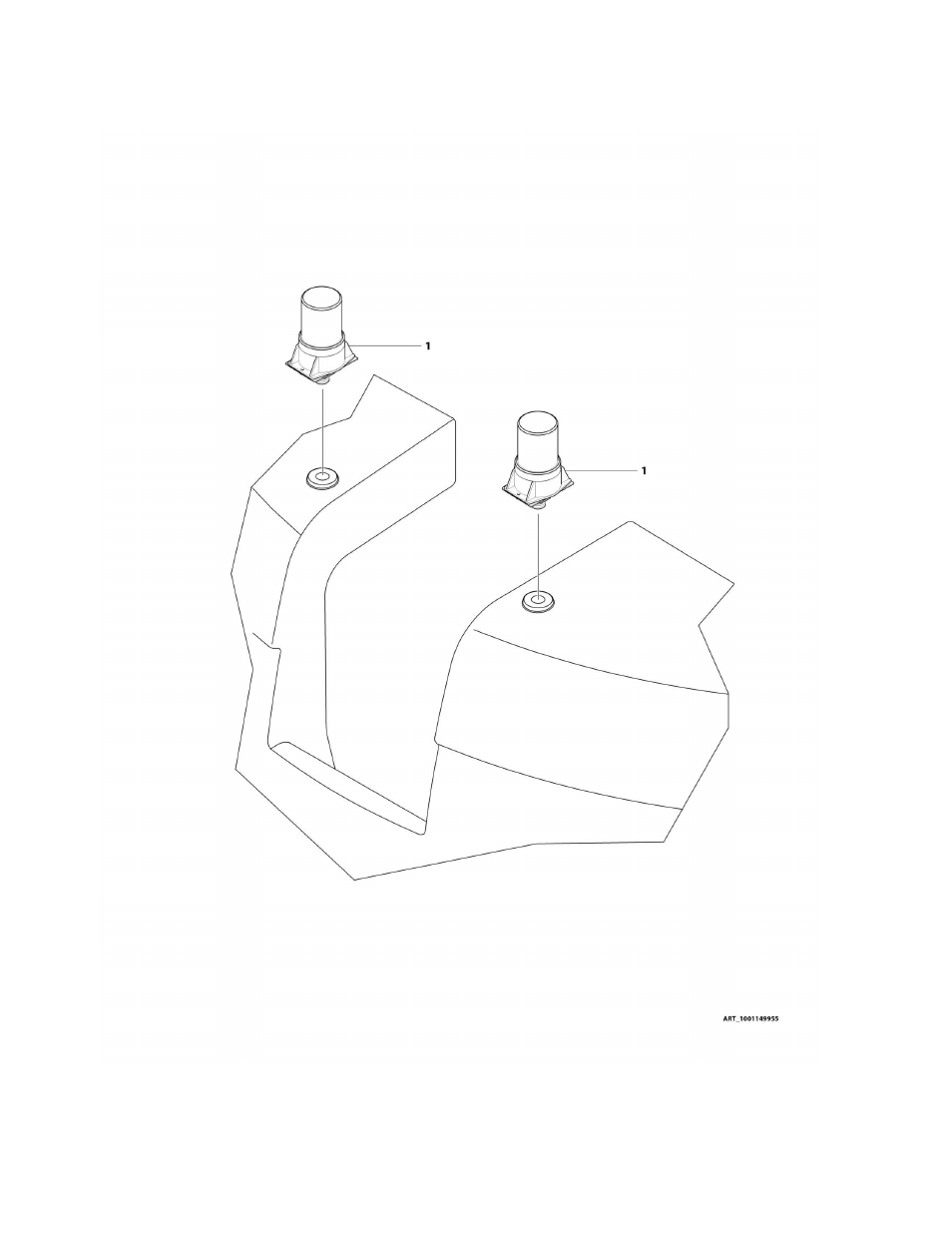 Figure 2-19. beacon light installation - optional | JLG M450 Parts Manual User Manual | Page 134 / 440