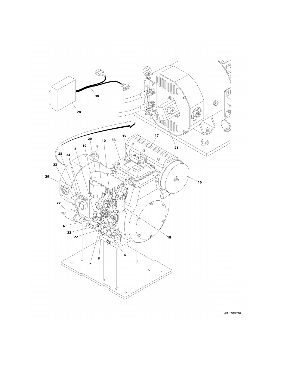 Figure 3-3. kubota motor/generator components | JLG M450 Parts Manual User Manual | Page 150 / 440