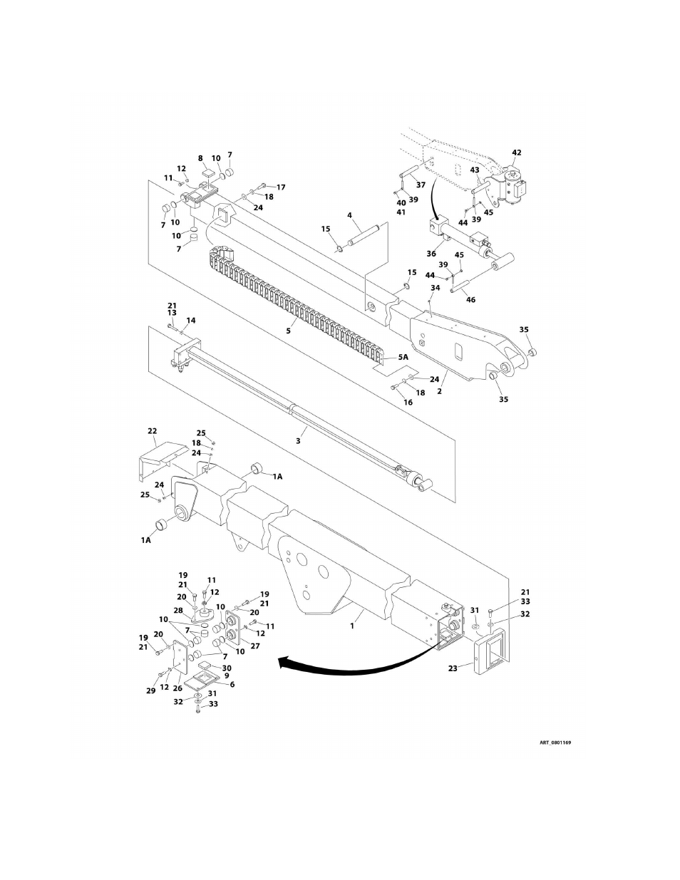 Figure 4-3. main boom assembly - e450a | JLG M450 Parts Manual User Manual | Page 158 / 440