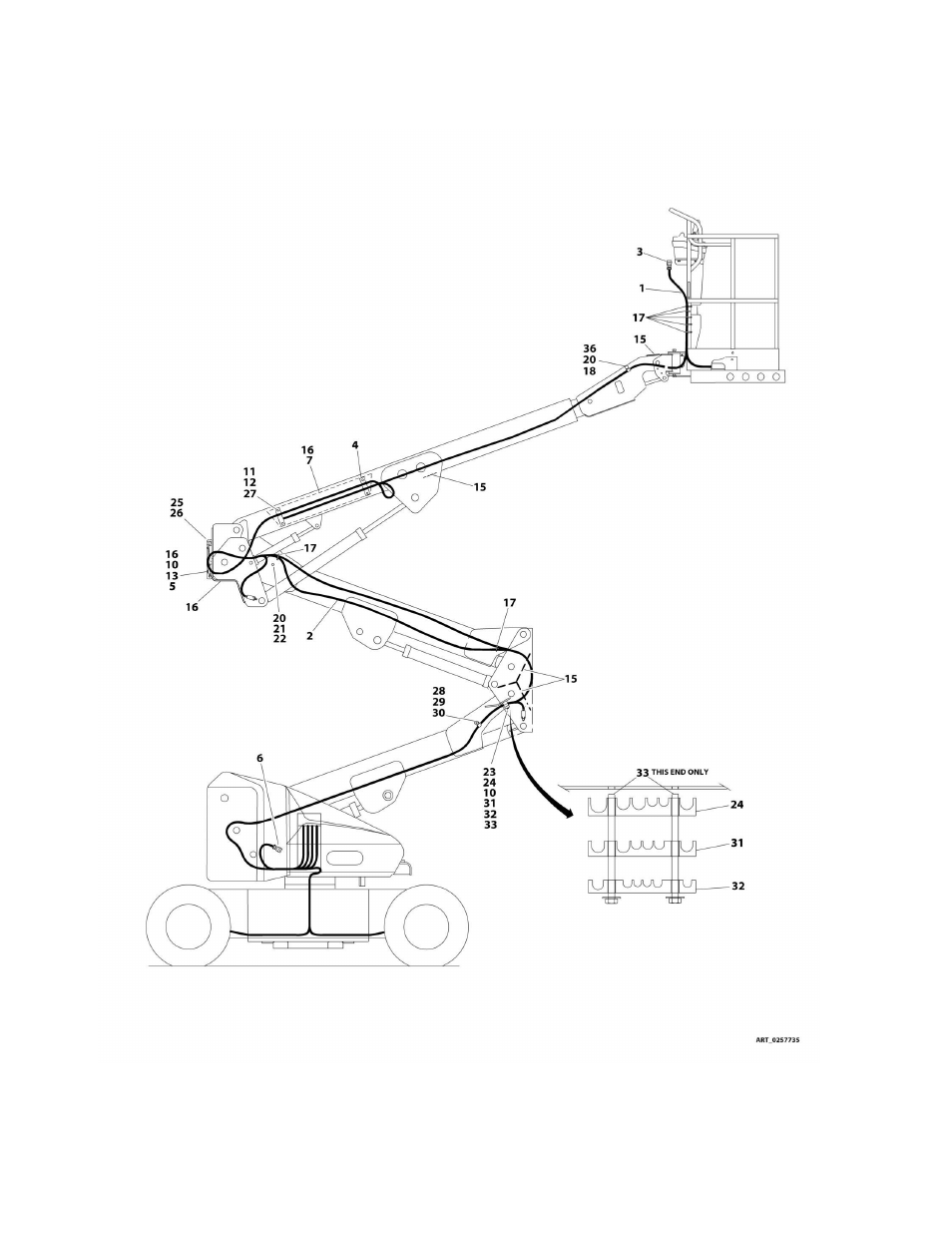 Figure 4-9. cables and clamps installation - e450a | JLG M450 Parts Manual User Manual | Page 170 / 440