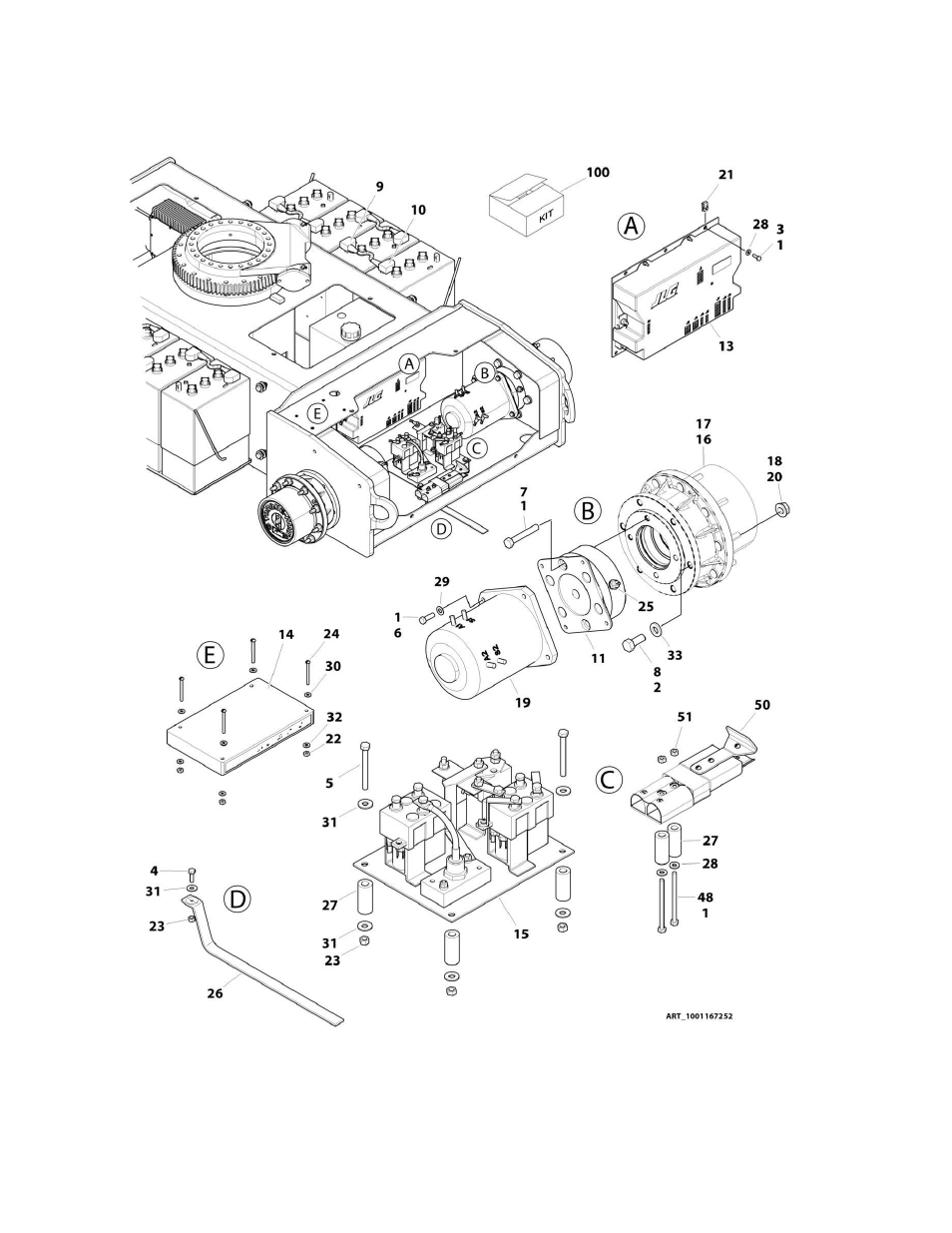 Figure 1-4. wheel drive - e450a/e450aj | JLG M450 Parts Manual User Manual | Page 18 / 440