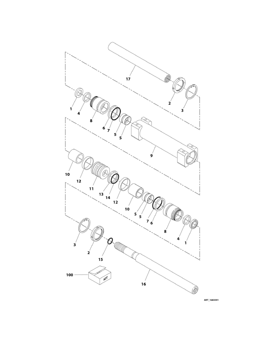 Figure 6-1. steer cylinder assembly | JLG M450 Parts Manual User Manual | Page 220 / 440