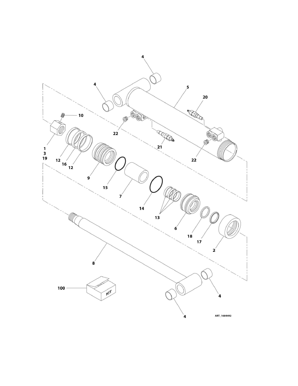 Figure 6-2. lift cylinder assembly - lower - e450a | JLG M450 Parts Manual User Manual | Page 222 / 440