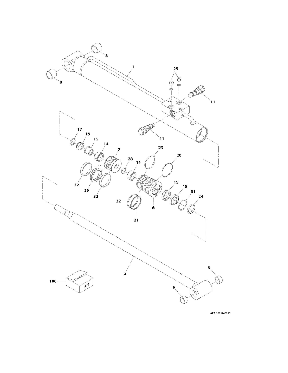 Figure 6-12. jib cylinder assembly - e450aj/m450aj | JLG M450 Parts Manual User Manual | Page 242 / 440