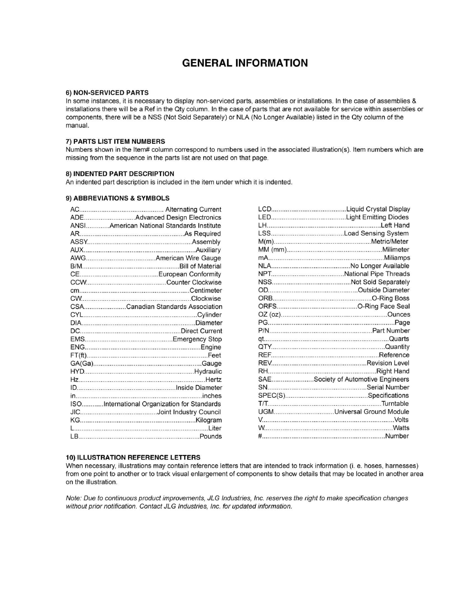 JLG M450 Parts Manual User Manual | Page 5 / 440