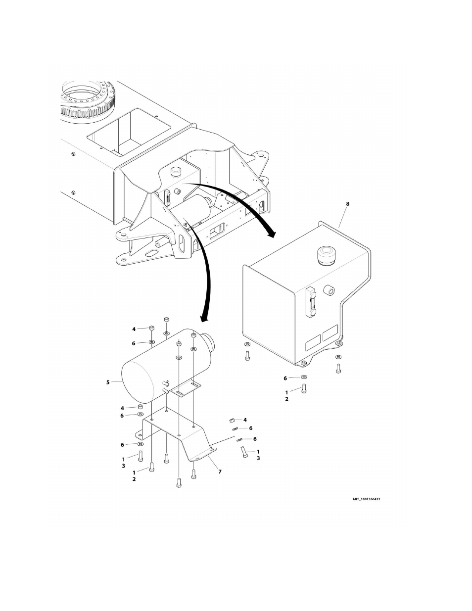 Figure 1-16. motor/pump/tank - e450a/e450aj | JLG M450 Parts Manual User Manual | Page 50 / 440