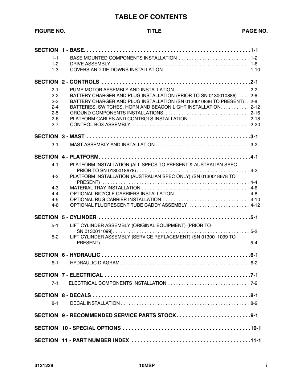 JLG 10MSP (3121229-2013) Parts Manual User Manual | Page 5 / 94