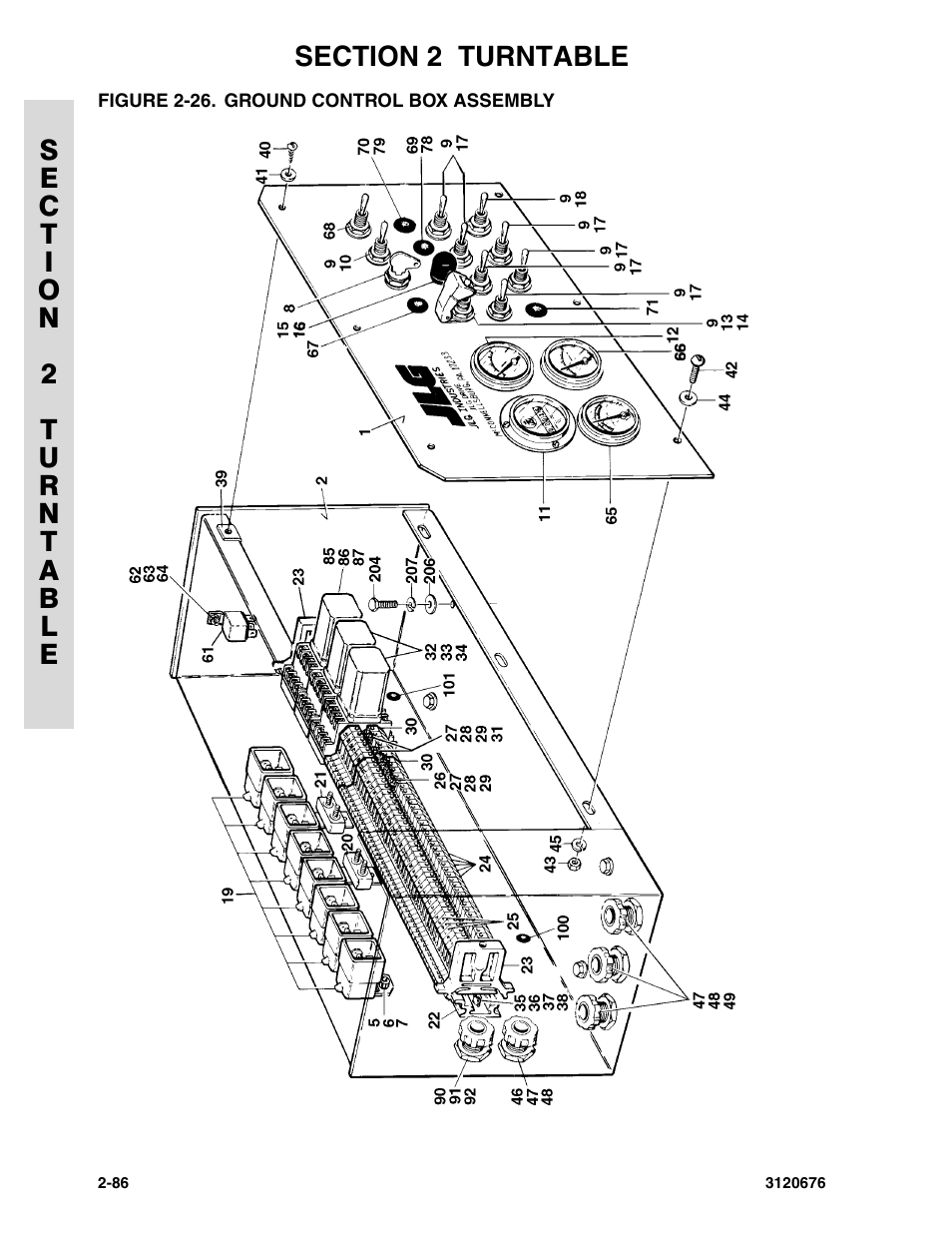 Figure 2-26. ground control box assembly, Ground control box assembly -86 | JLG 34HA ANSI Parts Manual User Manual | Page 142 / 292