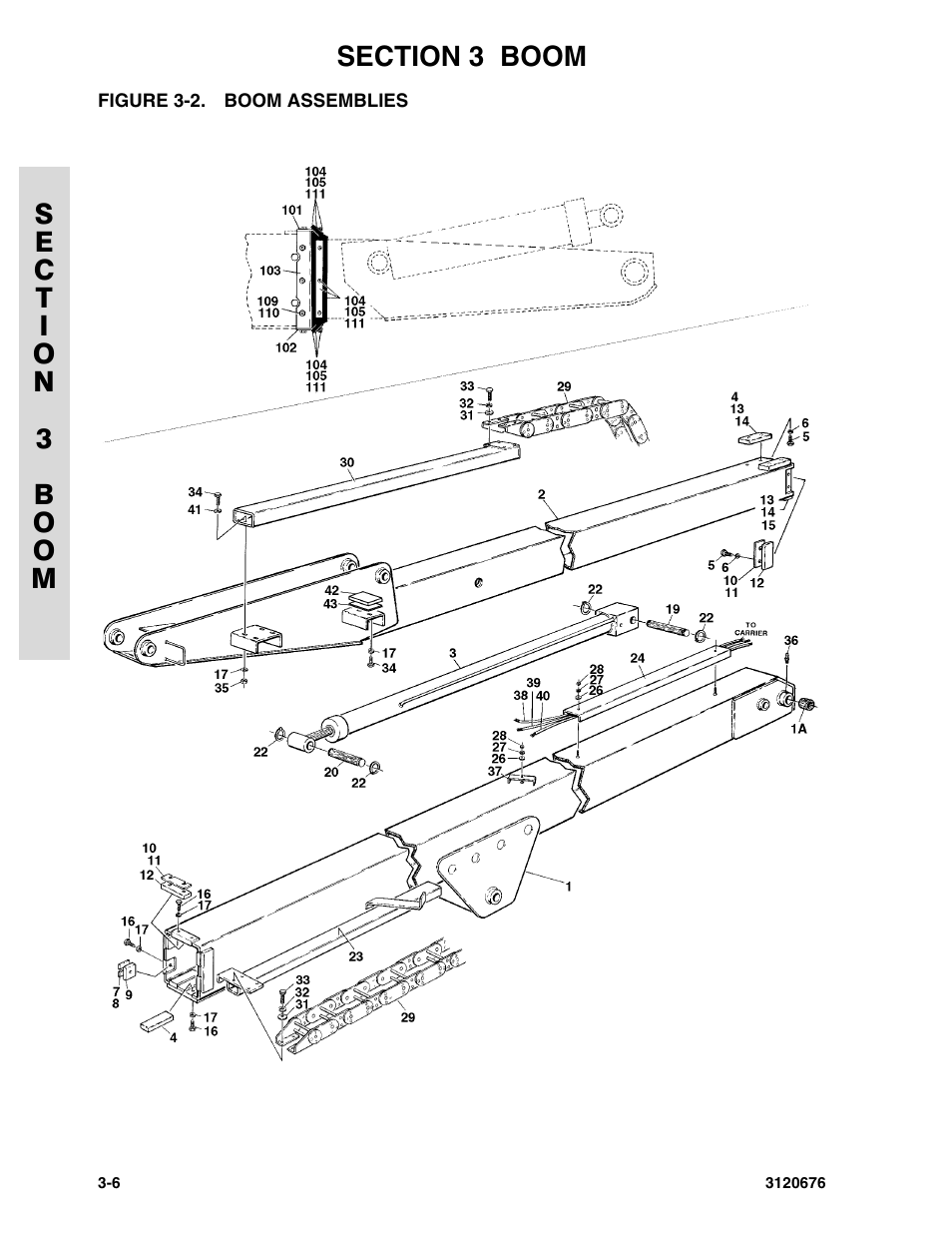 Figure 3-2. boom assemblies, Boom assemblies -6 | JLG 34HA ANSI Parts Manual User Manual | Page 156 / 292