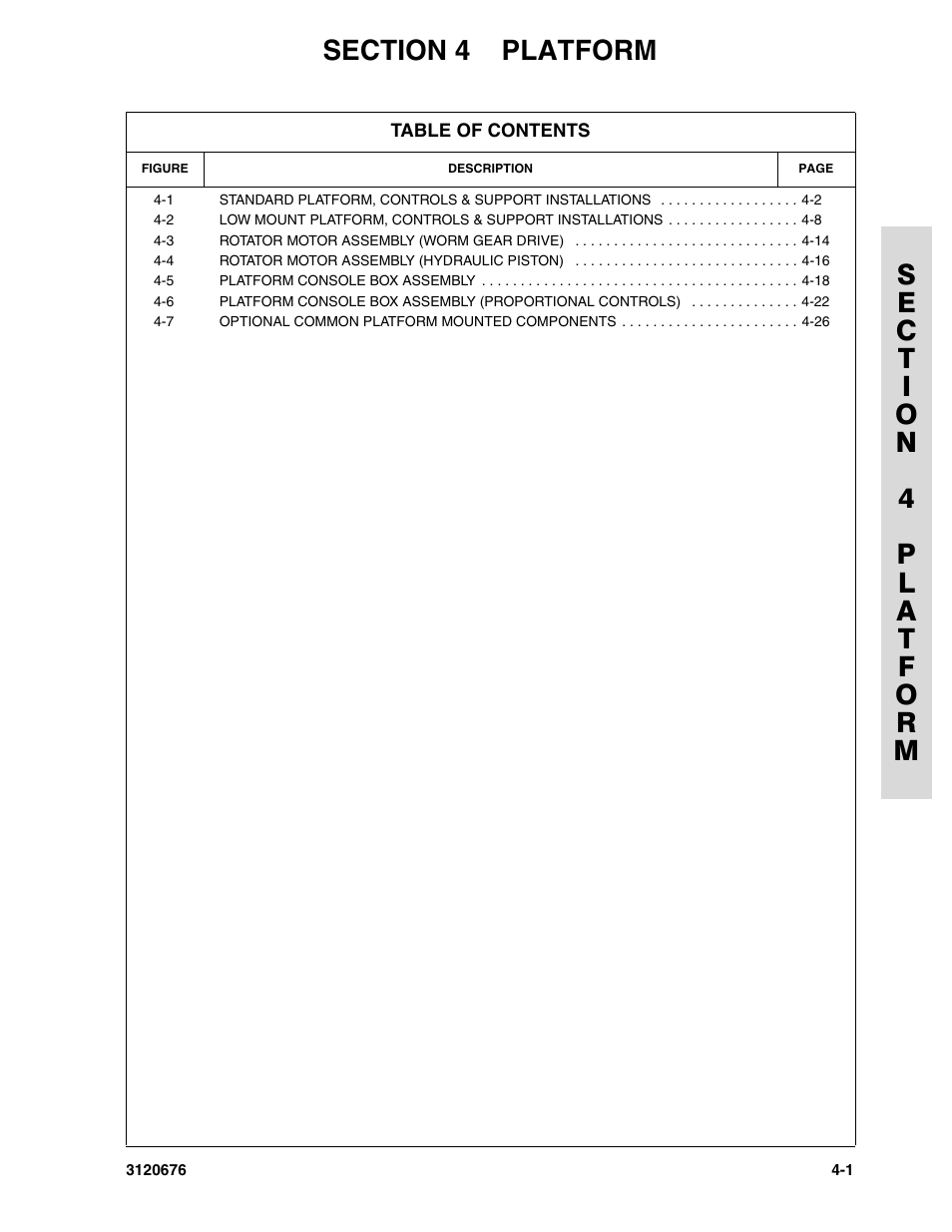 Section 4 platform, Section 4 - platform -1 | JLG 34HA ANSI Parts Manual User Manual | Page 159 / 292