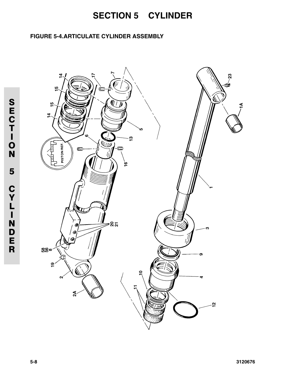 Figure 5-4. articulate cylinder assembly, Articulate cylinder assembly -8 | JLG 34HA ANSI Parts Manual User Manual | Page 194 / 292