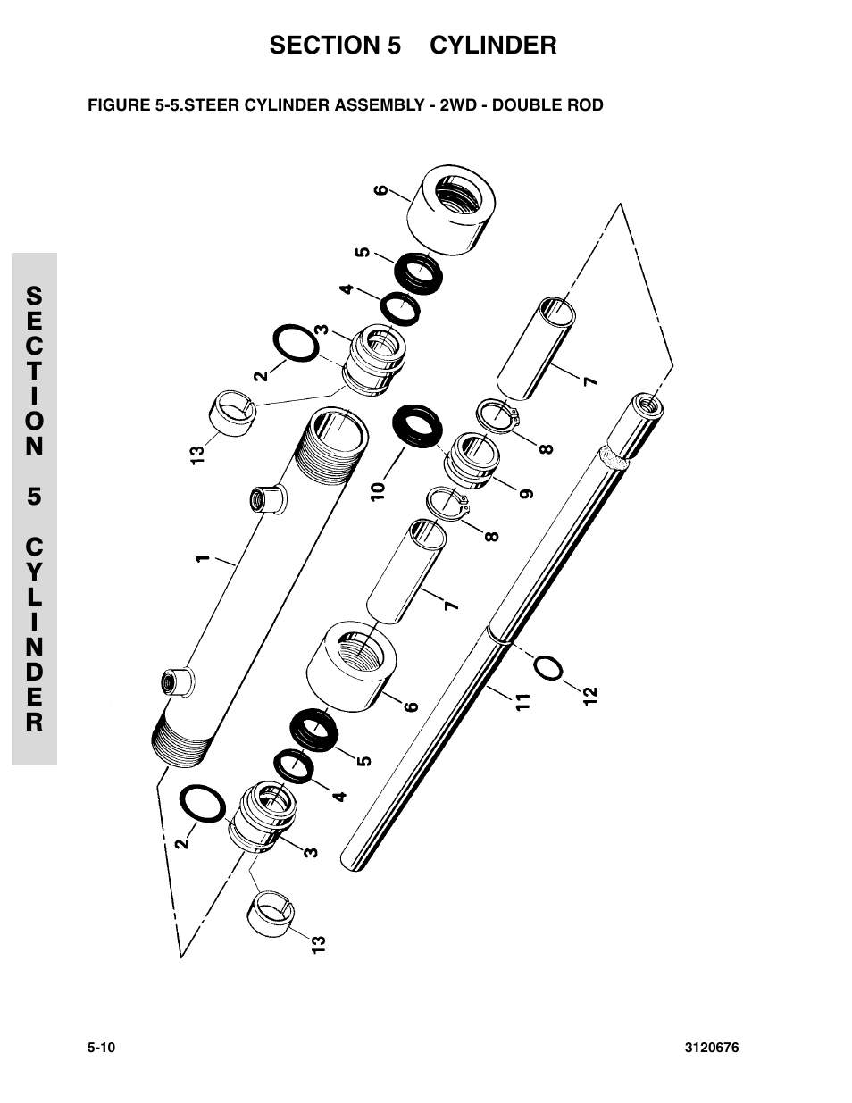 Steer cylinder assembly - 2wd - double rod -10 | JLG 34HA ANSI Parts Manual User Manual | Page 196 / 292