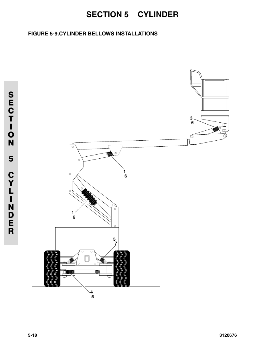 Figure 5-9. cylinder bellows installations, Cylinder bellows installations -18 | JLG 34HA ANSI Parts Manual User Manual | Page 204 / 292