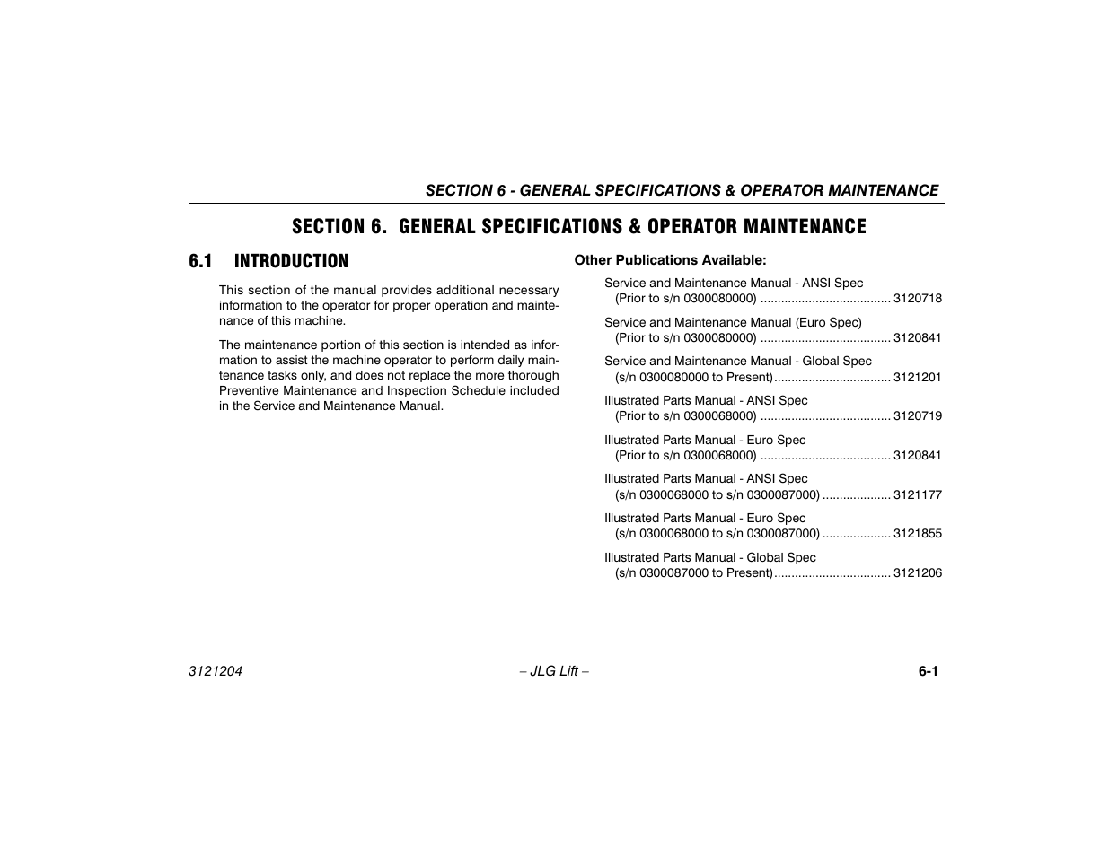 1 introduction, Introduction -1 | JLG 600A_AJ Operator Manual User Manual | Page 101 / 148