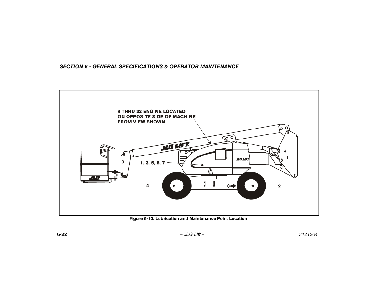10. lubrication and maintenance point location -22 | JLG 600A_AJ Operator Manual User Manual | Page 122 / 148